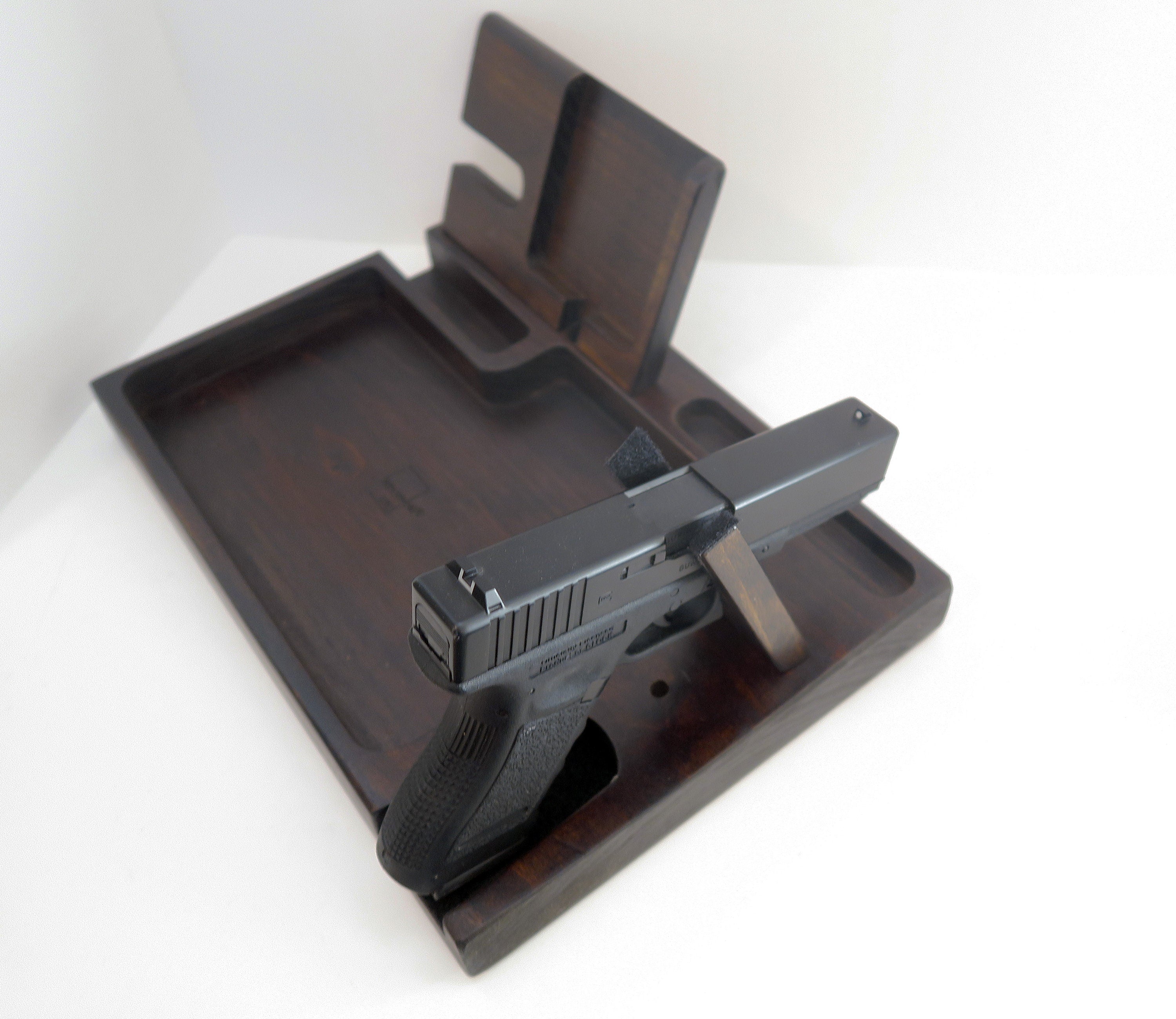 Desk Organizer – Wooden Organizer - Police Officer Gifts – Docking Station Standout EDC