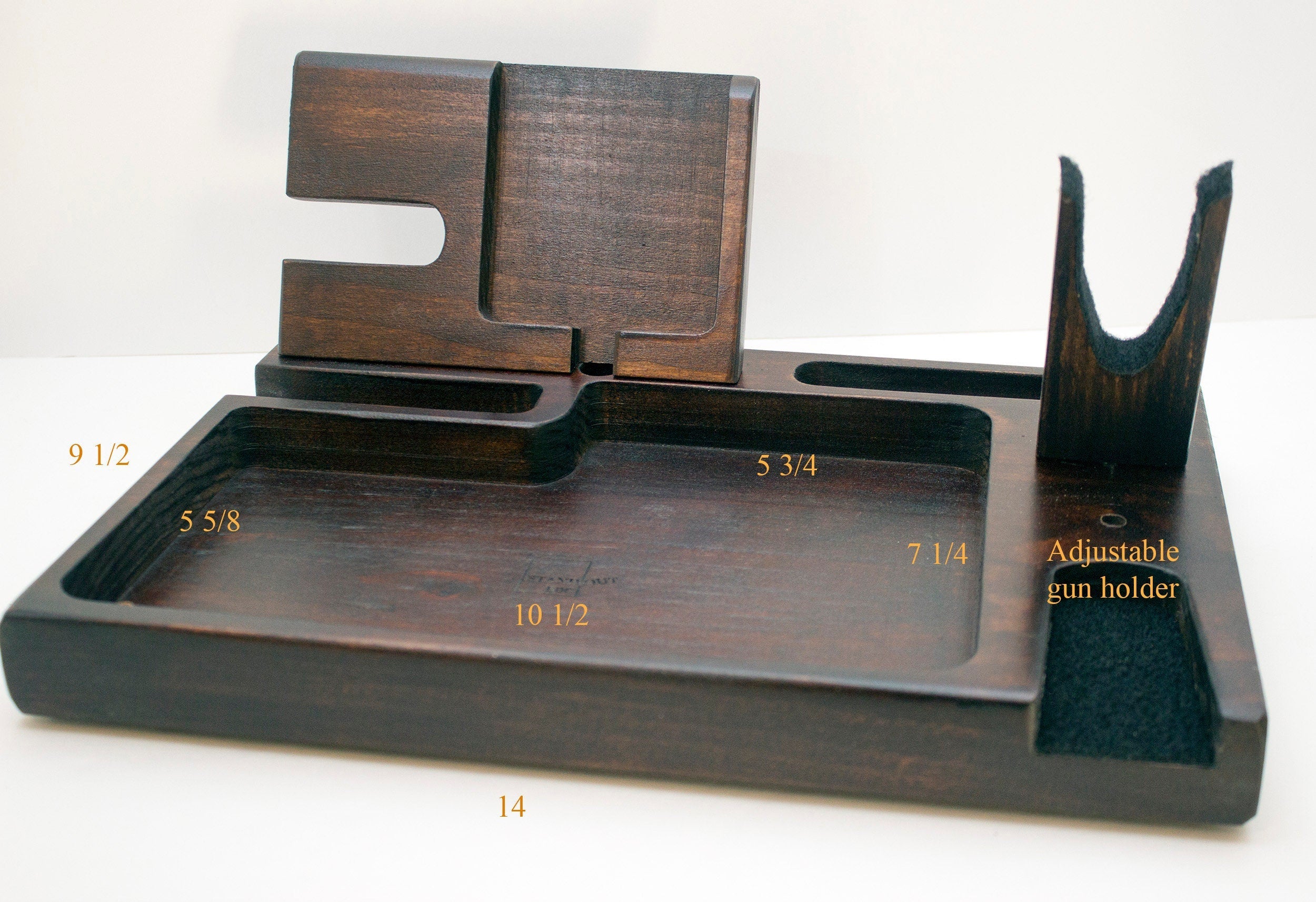 Desk Organizer – Wooden Organizer - Police Officer Gifts – Docking Station Standout EDC