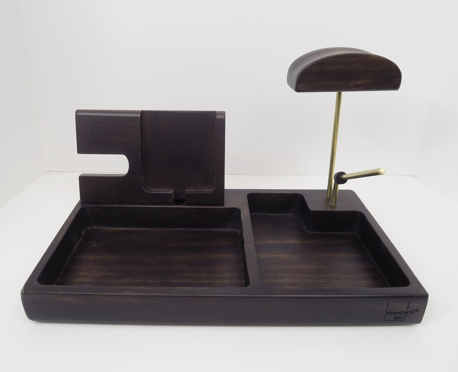 Gift for Valentine Day, Wood Desk Organizer |Personalized gift for special occasion, Edc Tray, Charging Station | Gun Holder and optional.