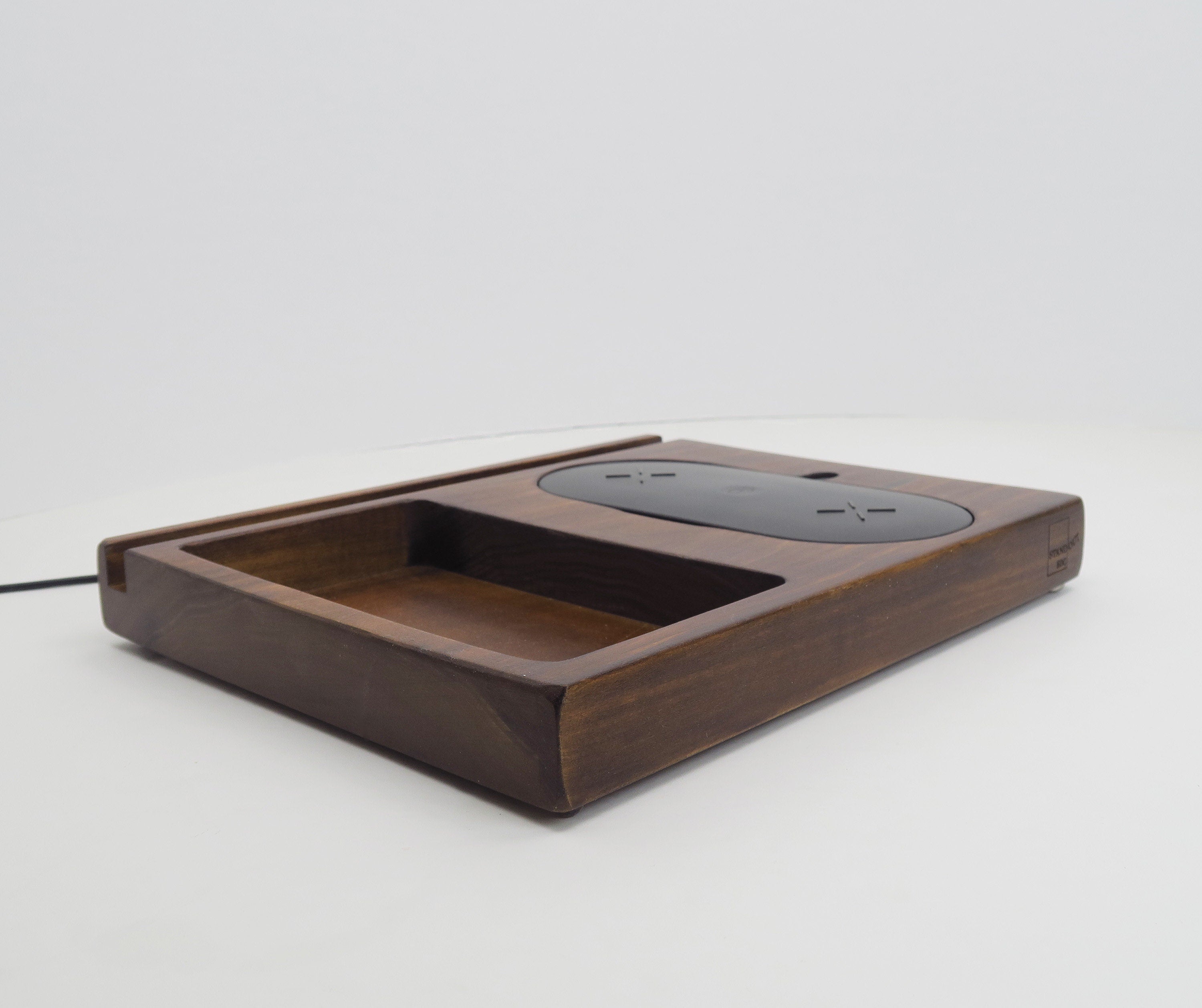 Personalized gift for Christmas, Triple Wireless Charger, Wood Charging Standout EDC