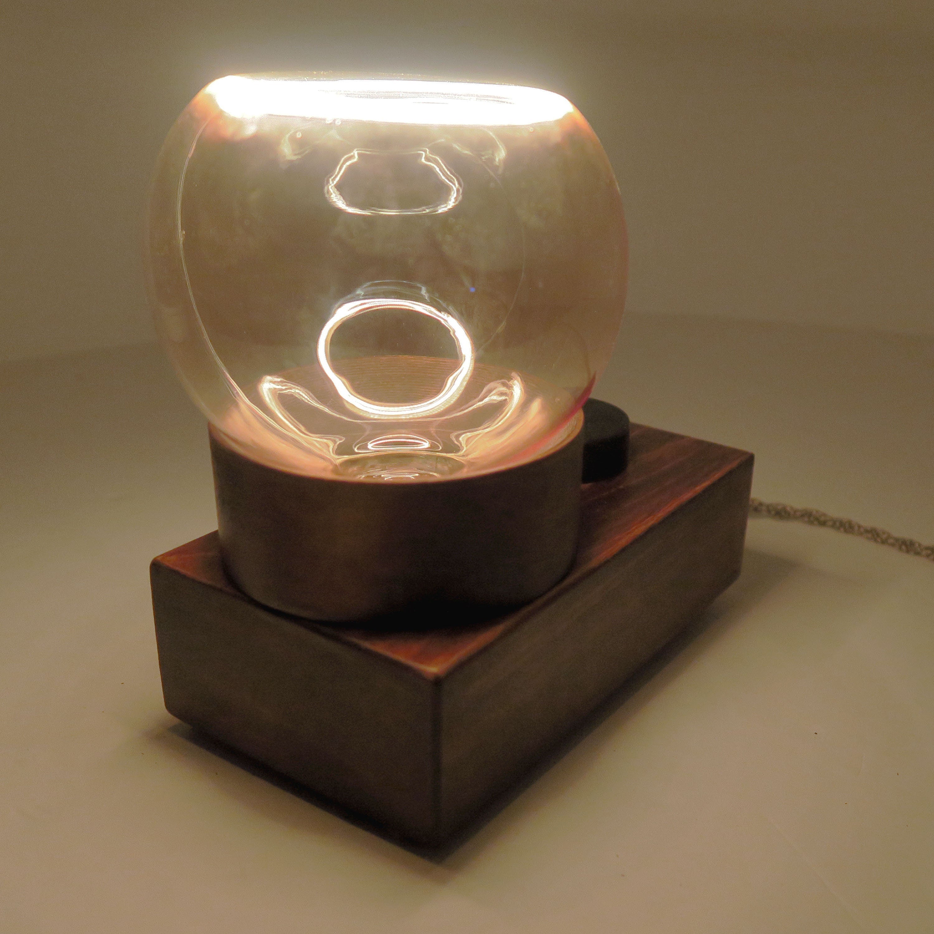 Gift for special occasion - wood lamp with dimmer - Table Lamp - Desk - special Bulbs - European look lighting