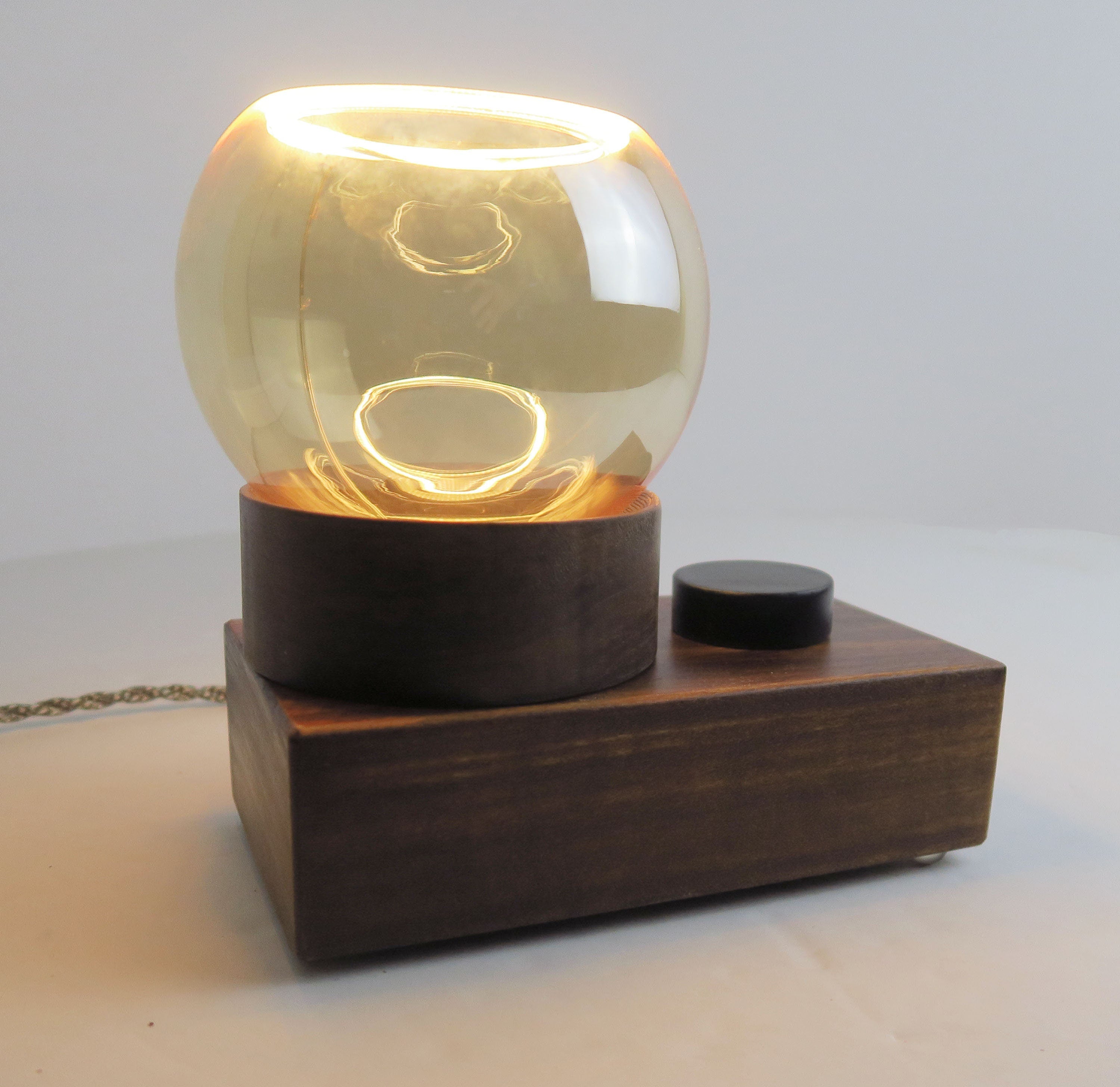 Gift for special occasion - wood LED lamp with dimmer - Table Lamp - Desk Lamp - special Bulbs - unique light - original Lighting - corporate gift