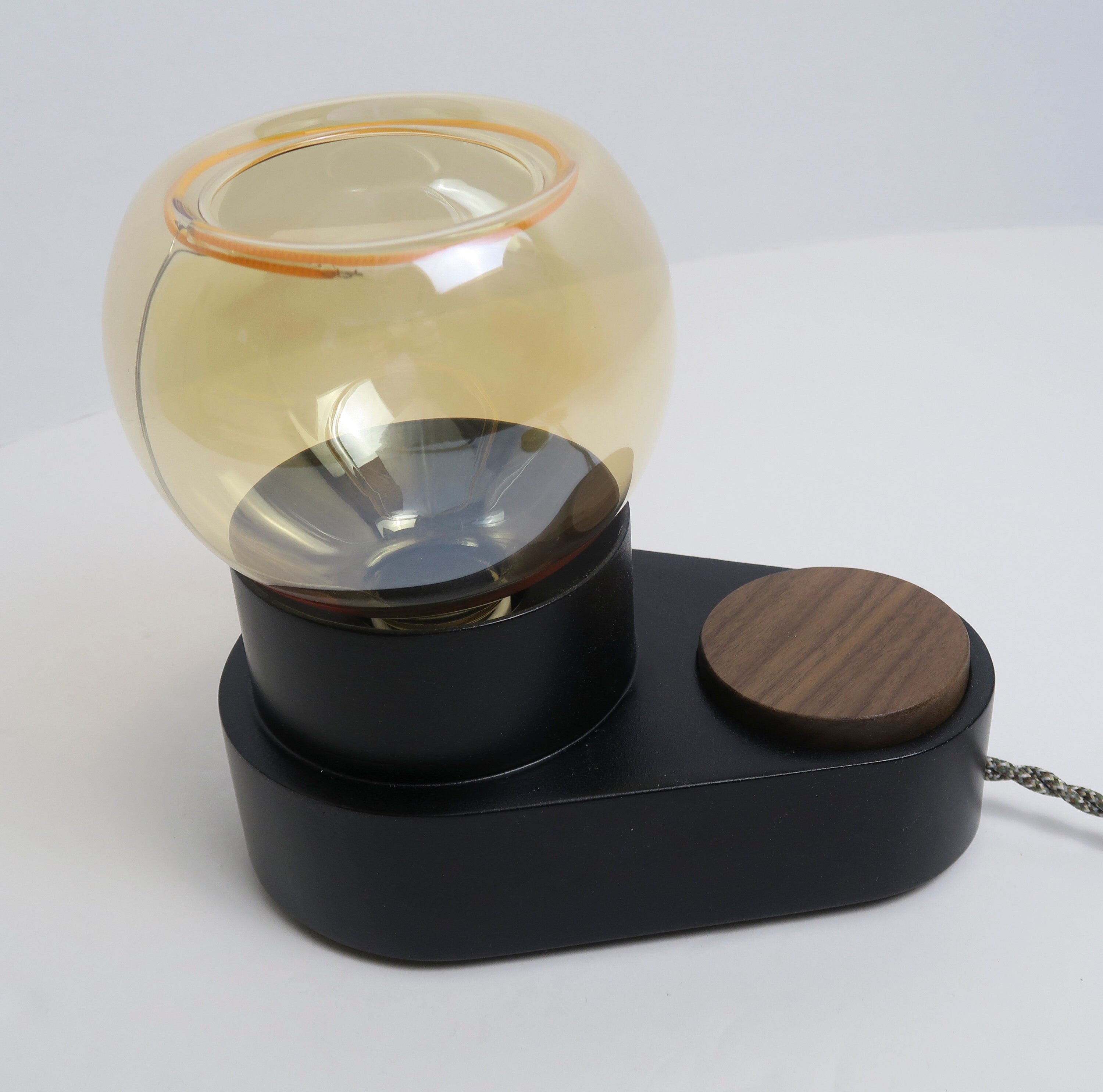 LED modern Lamp  Oval - wood lamp with dimmer - European look lighting - unique light - original Lighting - Unique LED Bulb - Choice of Knob