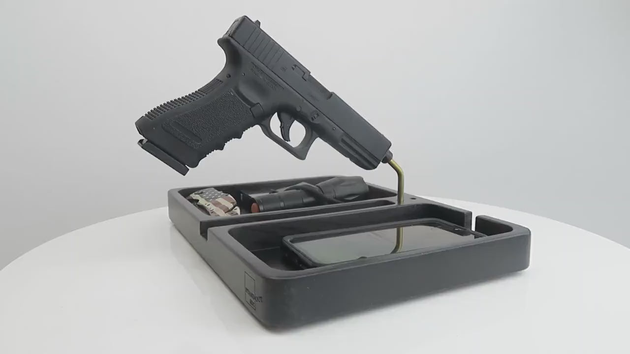 edc dump tray, Personalized gift for men, tech organizer, display charger VALET tray, Phone Docking Station for gun,  Night stand Organizer