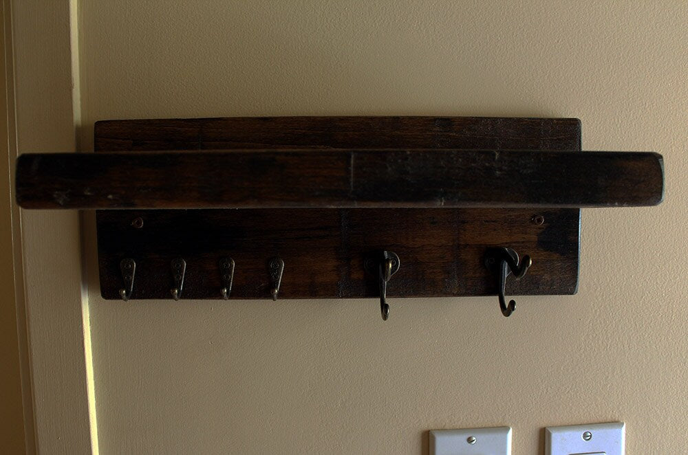 Personalized gift for anniversary, birthday - Wall Organizer with Hooks and Mail - Charging Station Organizer - Wood Wall Docking Station  Standout EDC