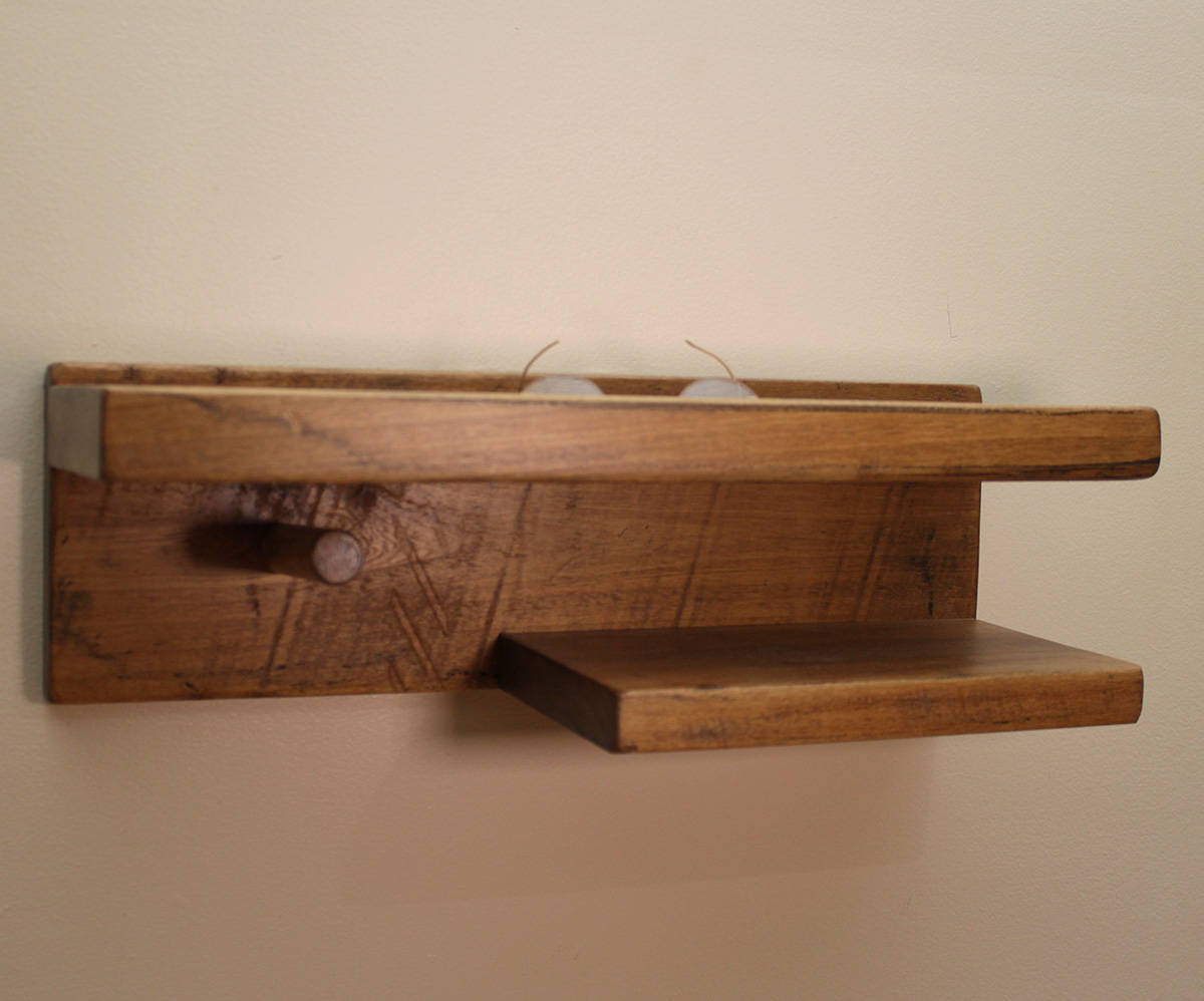 Personalized Bedside Table, floating shelf, floating nightstand, Wood Wall Standout EDC