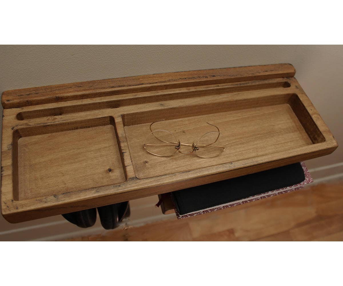 Personalized Bedside Table, floating shelf, floating nightstand, Wood Wall Standout EDC