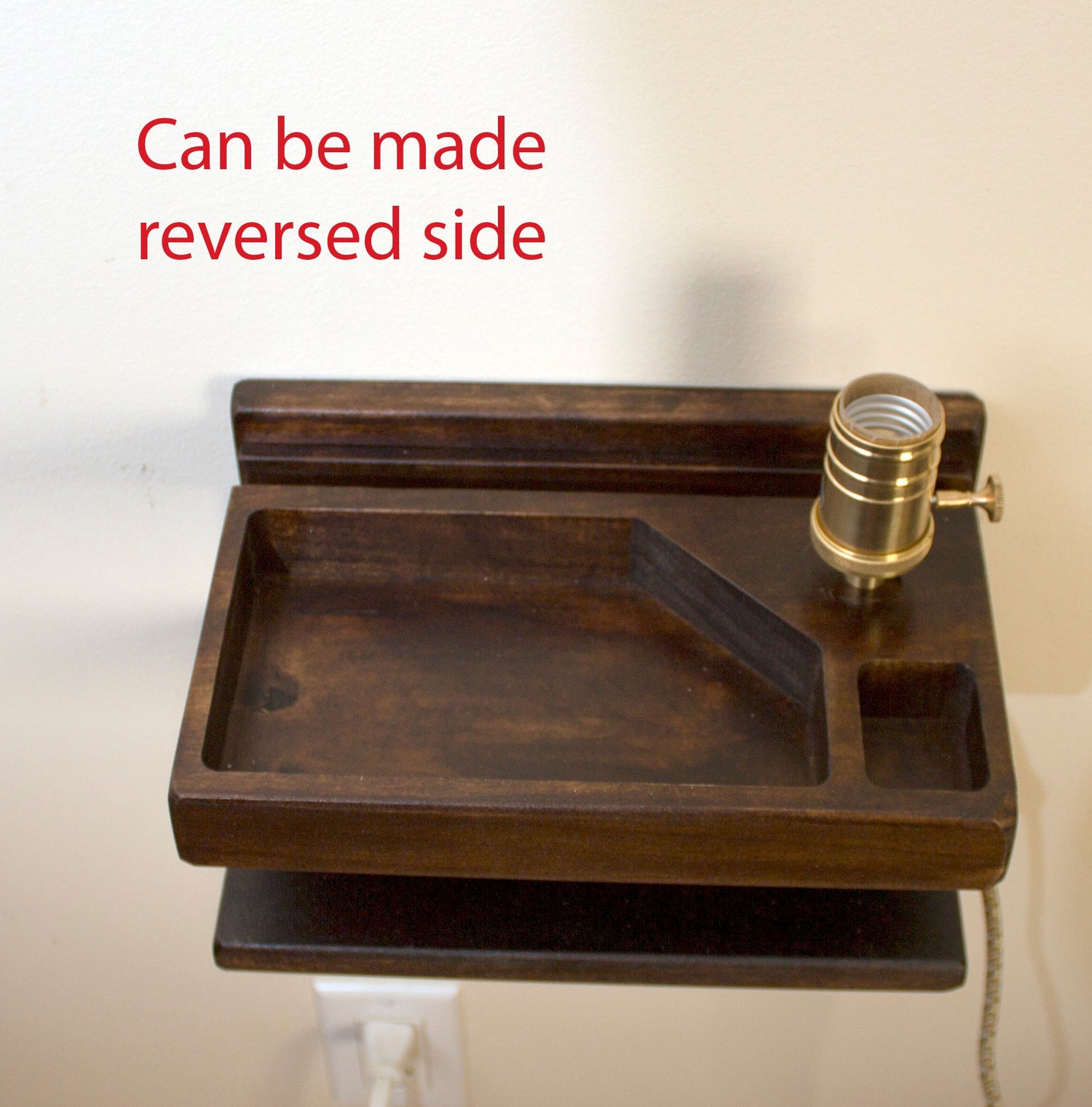 floating nightstand, floating shelf ,Wall Charging Station Organizer, Small nightstand with lamp, Wall Docking Charging Station, Birthday  Standout EDC