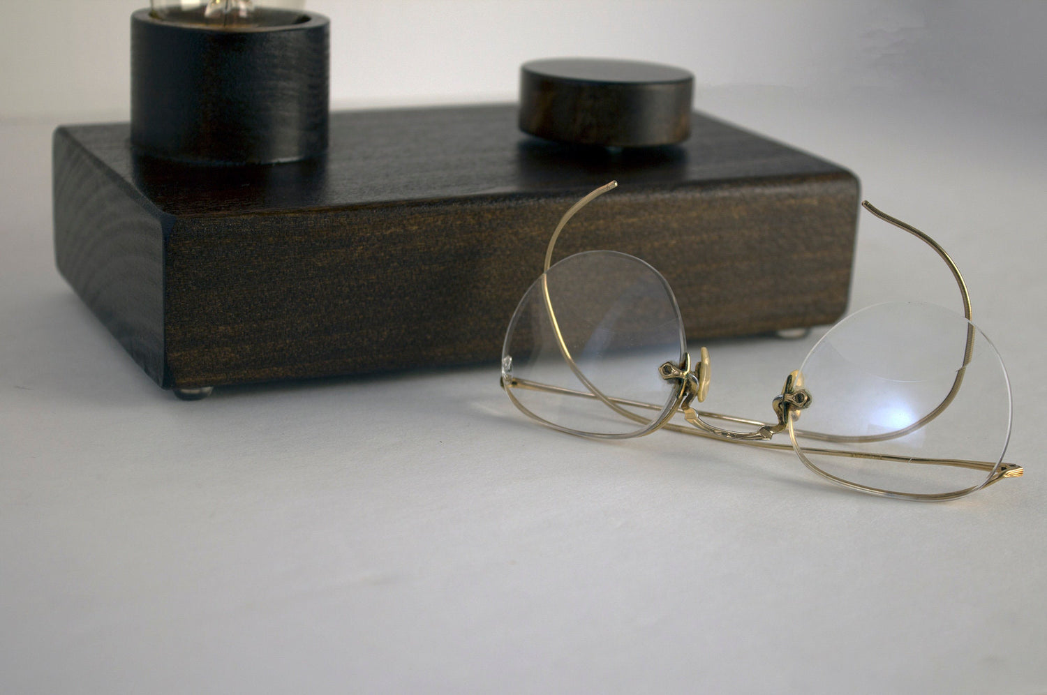 Edison block Lamp, Edison Wood lamp with dimmer, Table Lamp, Desk  Standout EDC