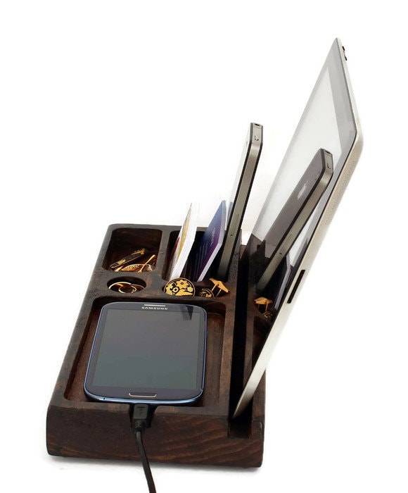 Multi Charging Station, tablet holder, Office Gifts, nightstand organizer  Standout EDC   