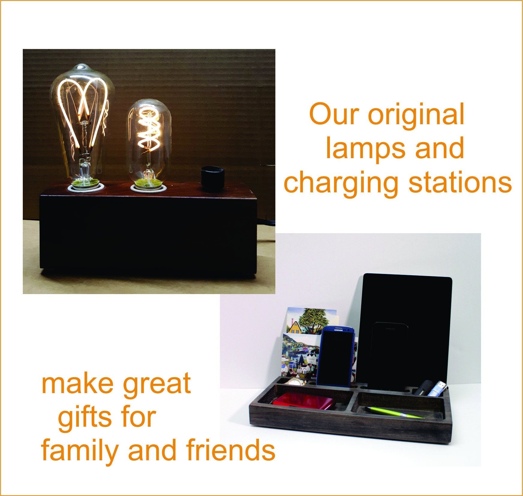 Multi Charging Station, tablet holder, Office Gifts, nightstand organizer Standout EDC