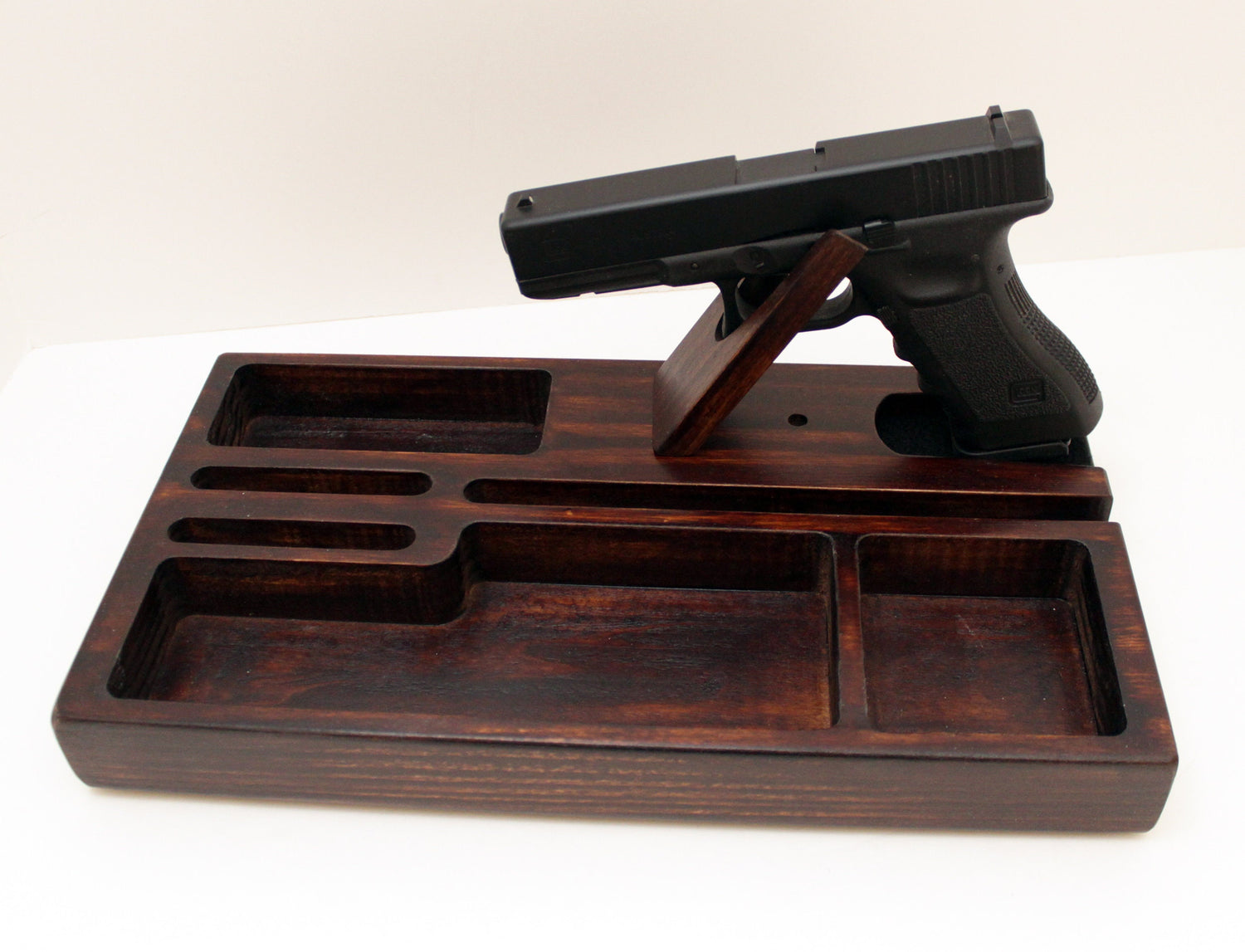 Docking Station for gun,Personalized gift, organizer for gun, men’s gift, Wood Docking Station for Multiple Devices , pistol, policeman  Standout EDC