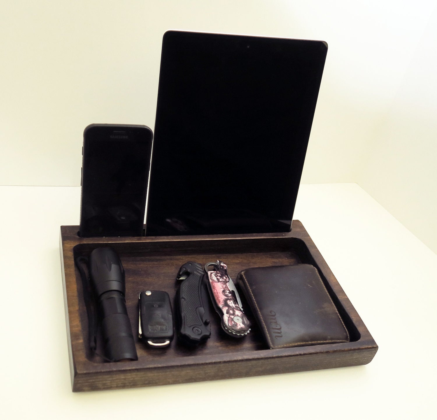 Personalized gift for Christmas, EDC Phone valet tray,  edc Tray caddy  Standout EDC