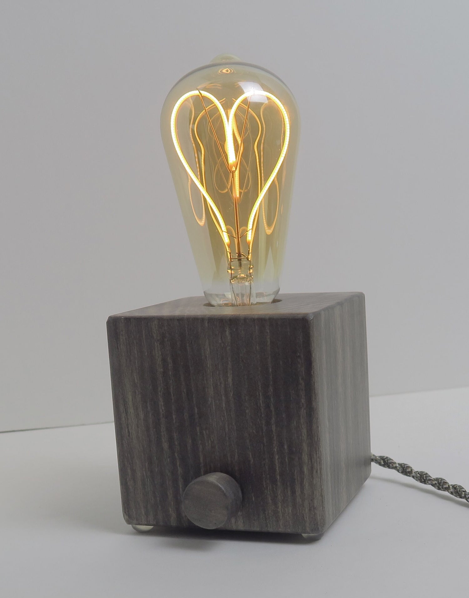 Personalized gift for Christmas, Edison cube  Lamp, Wood cube  Lamp Base  Standout EDC