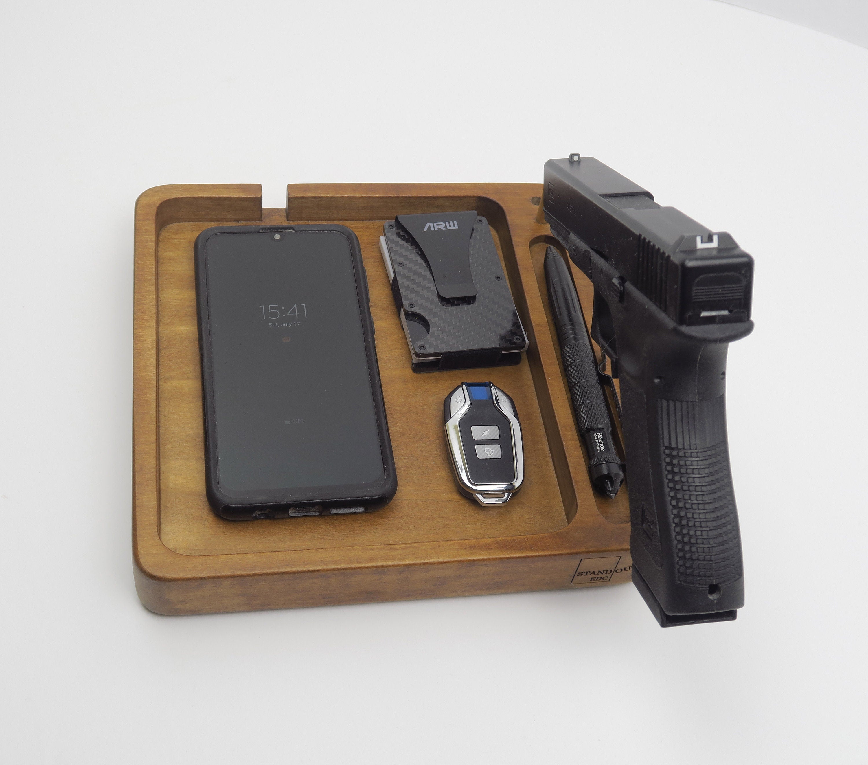 edc dump tray, Personalized gift for men, tech organizer, display charger Standout EDC