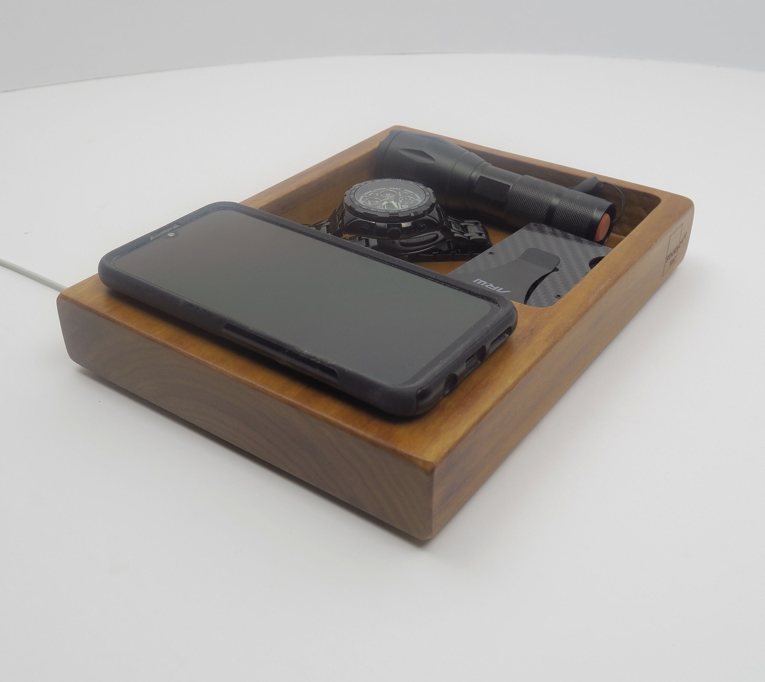 Charging Station MagSafe holder | Key And Pen Holder | Docking Station for your Apple MagSafe | Wood Charging Station Magsafe Holder  Standout EDC