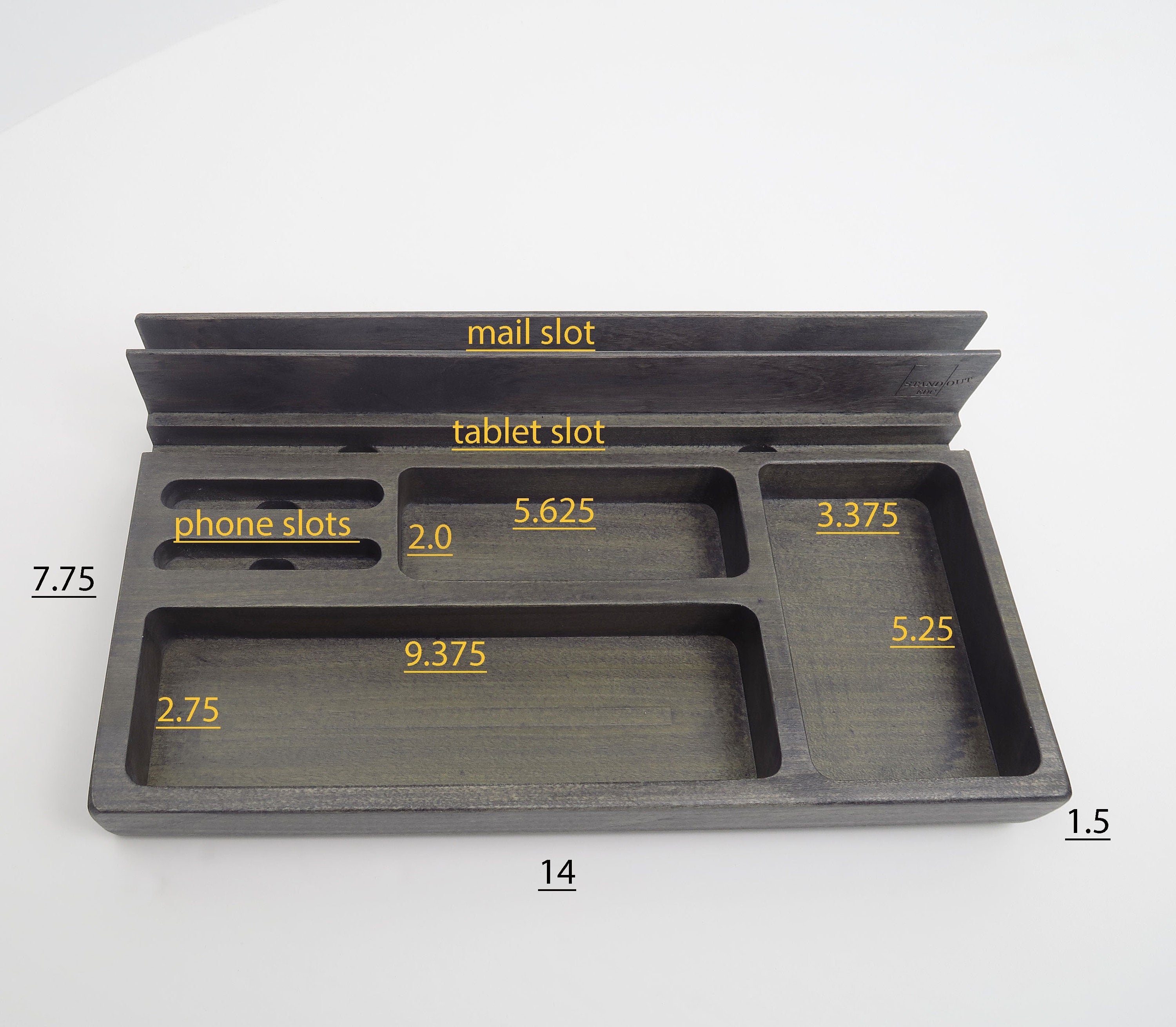 Personalized gift for Christmas, Charging Station Organizer, Wood Charging Standout EDC