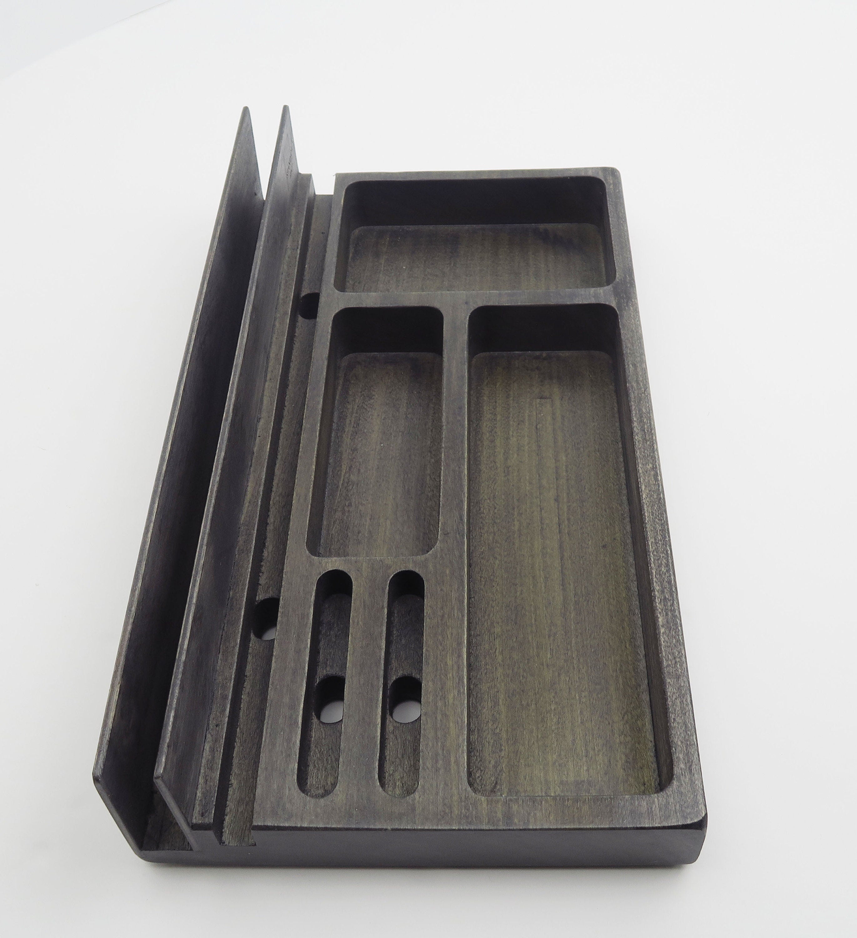 Personalized gift for Christmas, Charging Station Organizer, Wood Charging Standout EDC