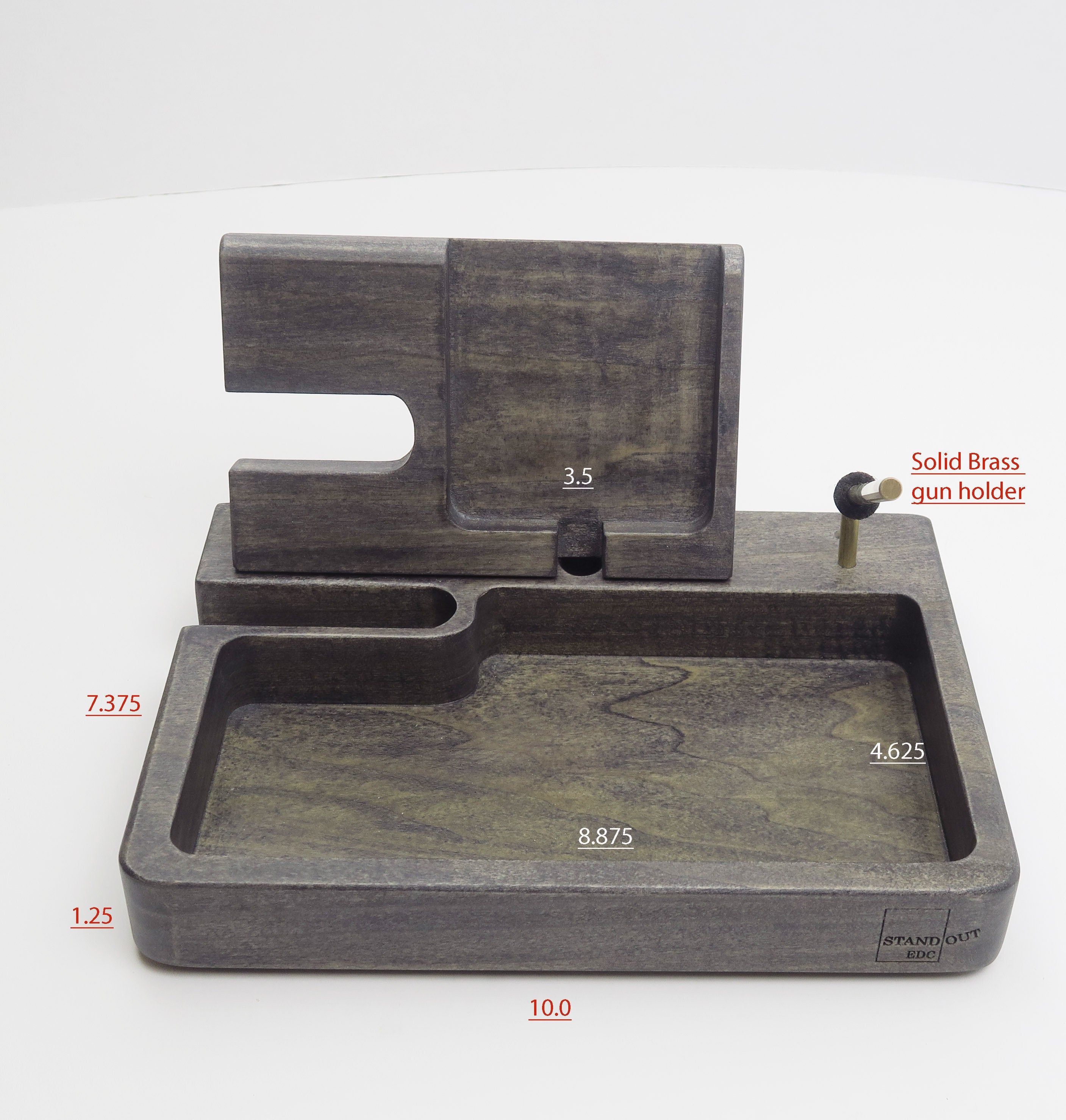 dump tray, Personalized gift for men, tech organizer, VALET tray for handgun Standout EDC