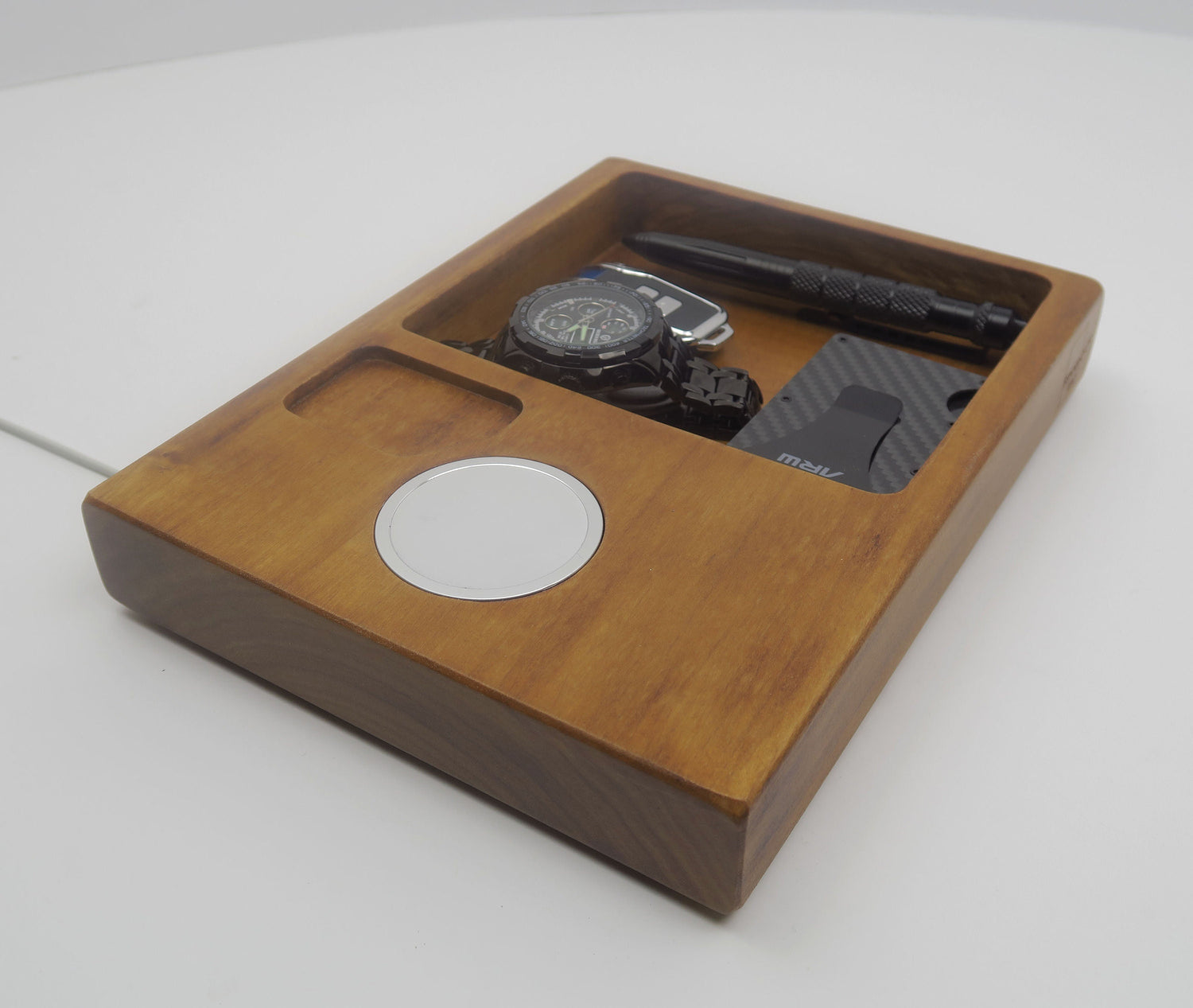 Charging Station MagSafe holder | Key And Pen Holder | Docking Station for your Apple MagSafe | Wood Charging Station Magsafe Holder  Standout EDC