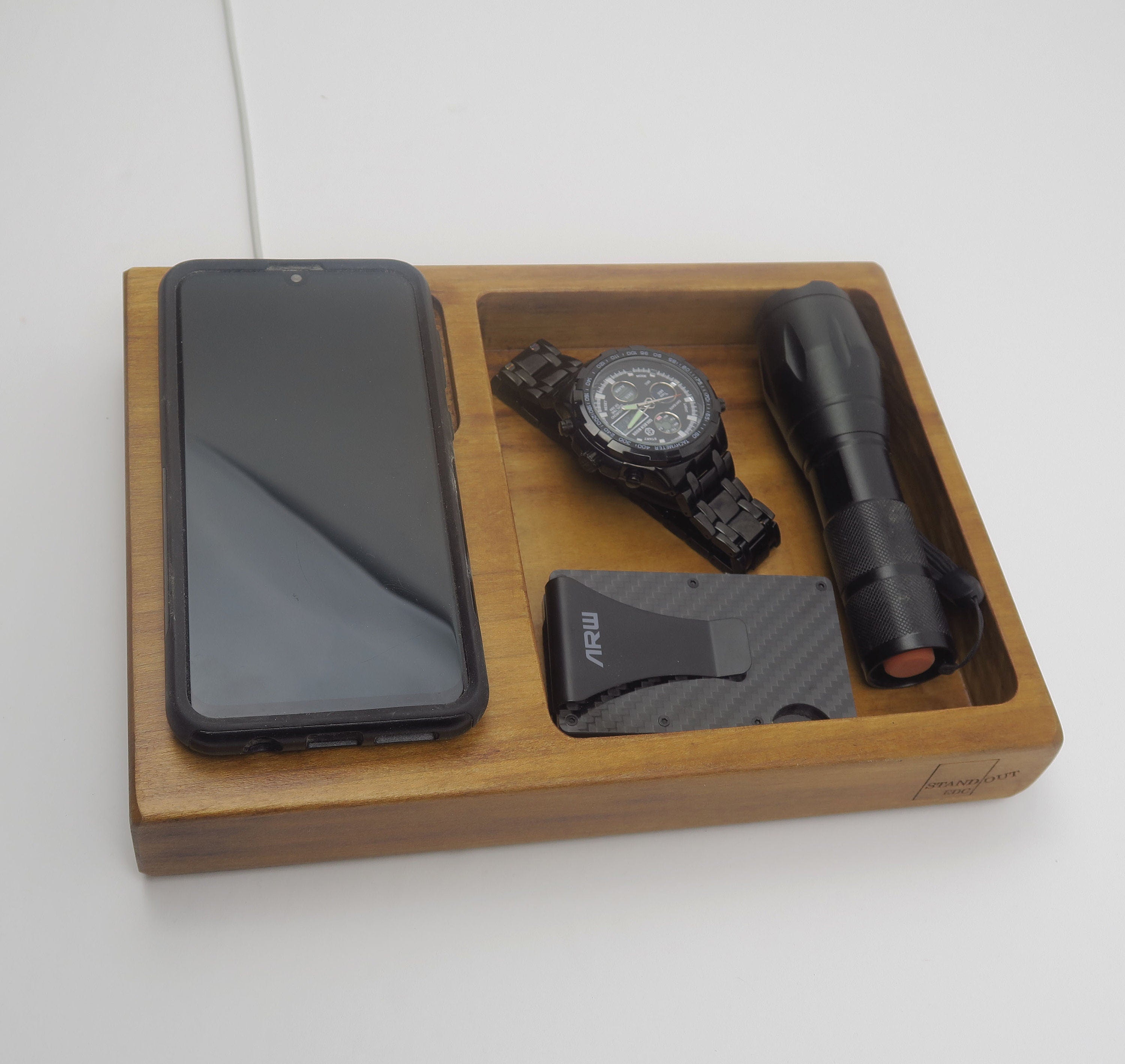 Charging Station MagSafe holder | Key And Pen Holder | Docking Station for your Apple MagSafe | Wood Charging Station Magsafe Holder  Standout EDC