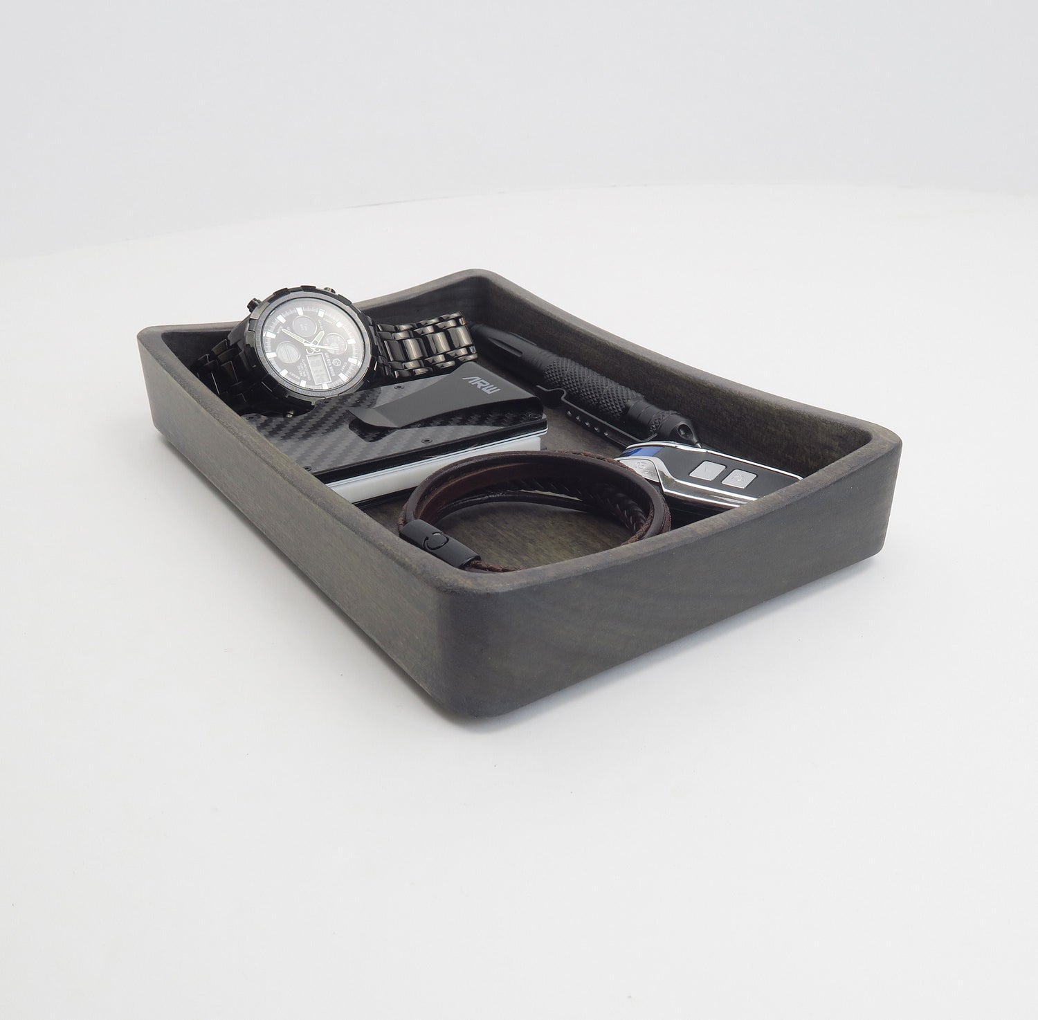 Personal Valet tray,   Wood tray , Charging Station Men, Charging  Standout EDC