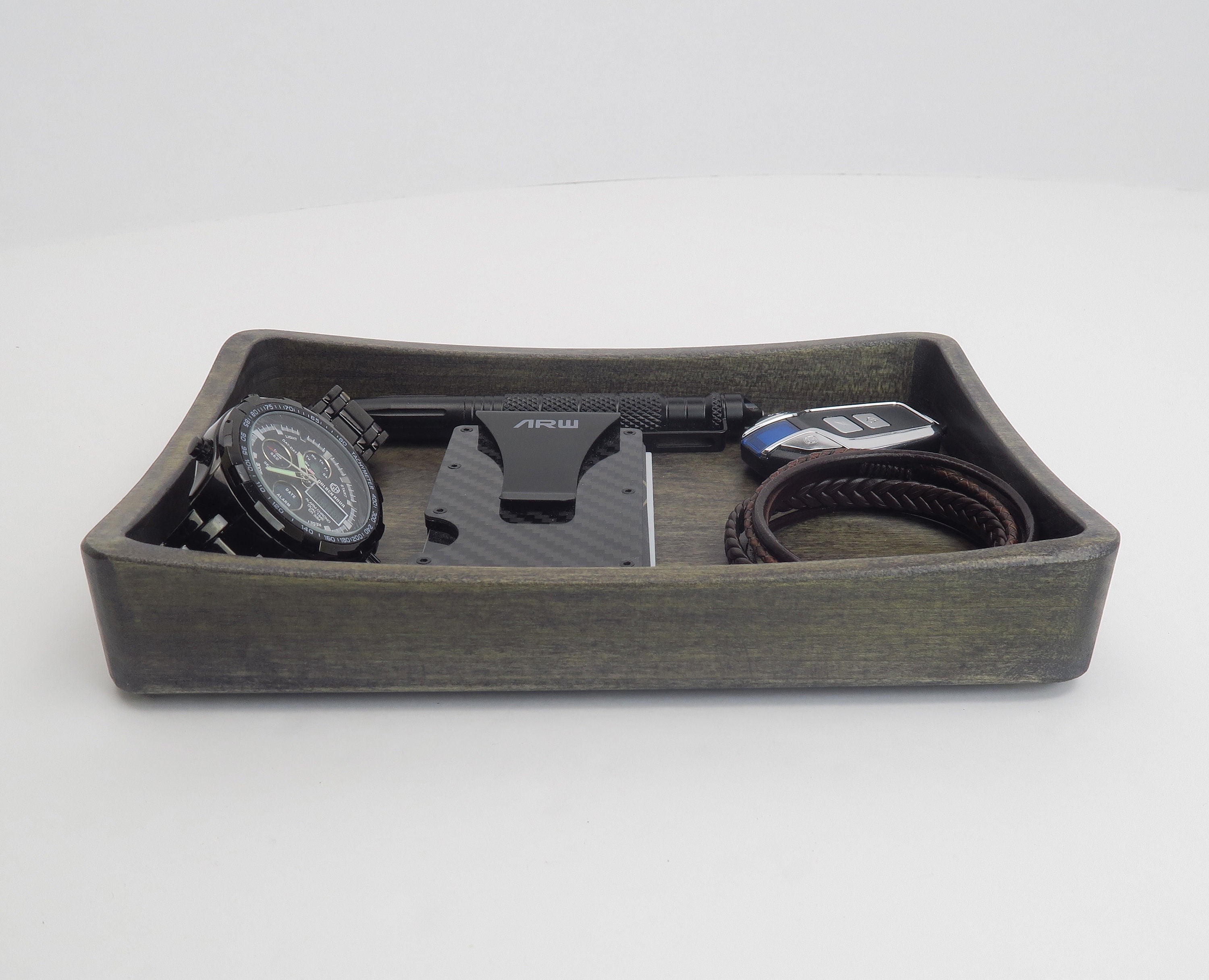 Personal Valet tray,   Wood tray , Charging Station Men, Charging  Standout EDC