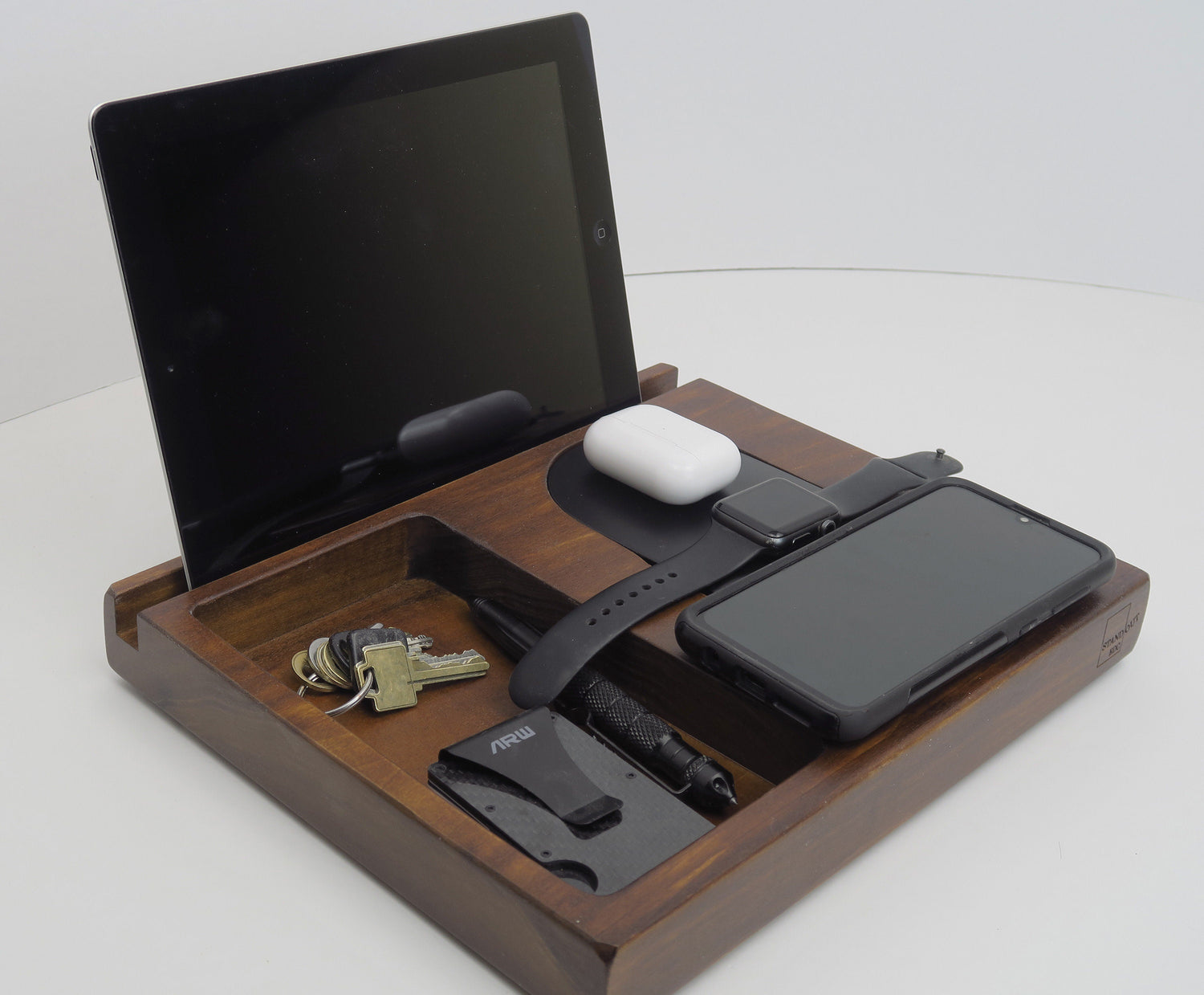 Personalized gift for Christmas, Triple Wireless Charger, Wood Charging  Standout EDC