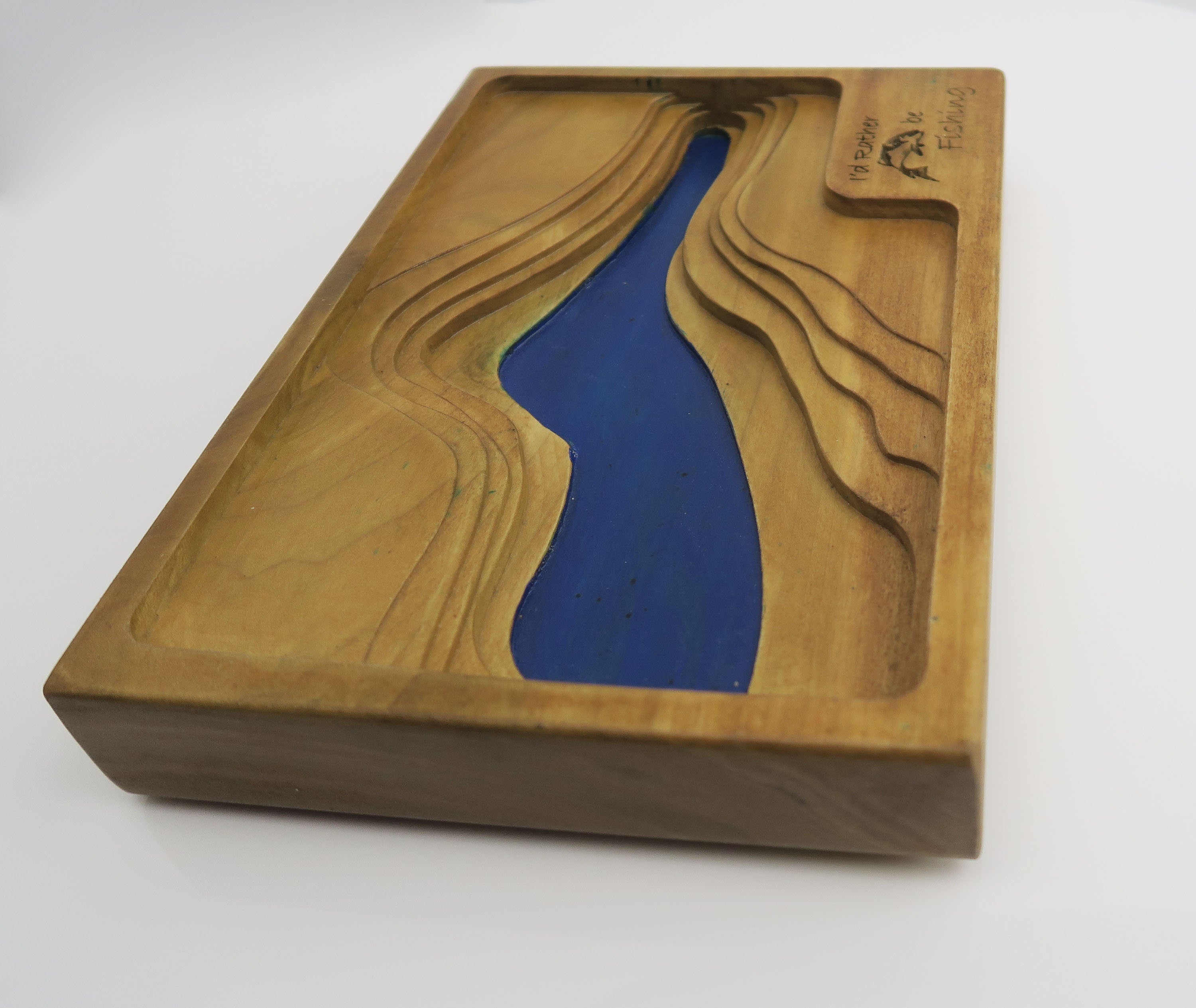 Topographic Wooden Organizer Fishing Gift for Fisherman, fish trophy, Present for fishing lover, Gift For Him, Gift For Her, Fishing present