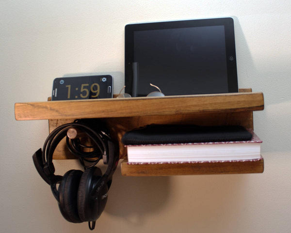 Personalized Bedside Table, floating shelf, floating nightstand, Wood Wall  Standout EDC   