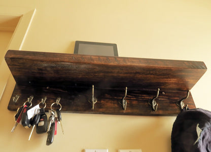 Handmade Hanging Organizer – Wooden Floating Shelf – Entryway Organizer  Standout EDC   