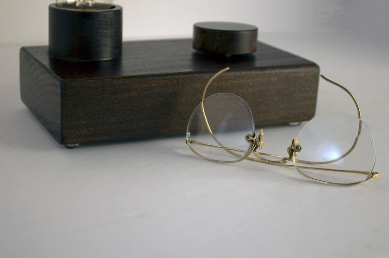 Edison block Lamp, Edison Wood lamp with dimmer, Table Lamp, Desk  Standout EDC   