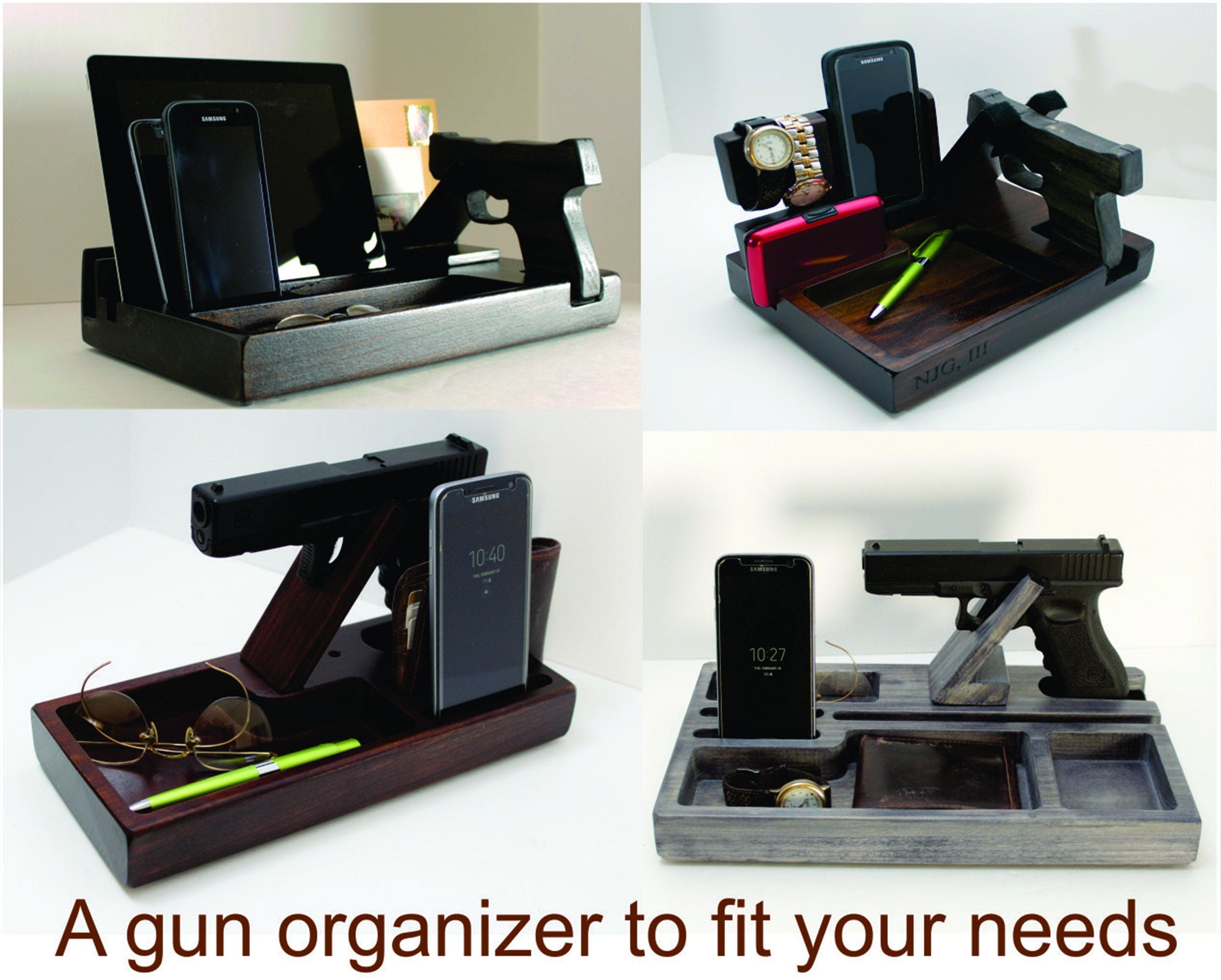 Handcrafted Desk Organizer – Gadget Organizer – Desk Charging Station  Standout EDC   