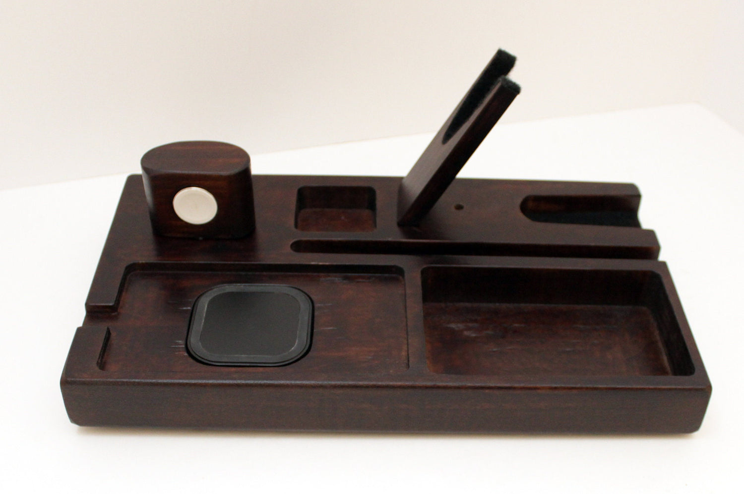 Personalized Gift ,  Gift Idea, EDC VALET tray, Charging Station with Qi charger  Standout EDC   