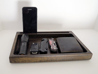 Personalized gift for Christmas, EDC Phone valet tray,  edc Tray caddy  Standout EDC   