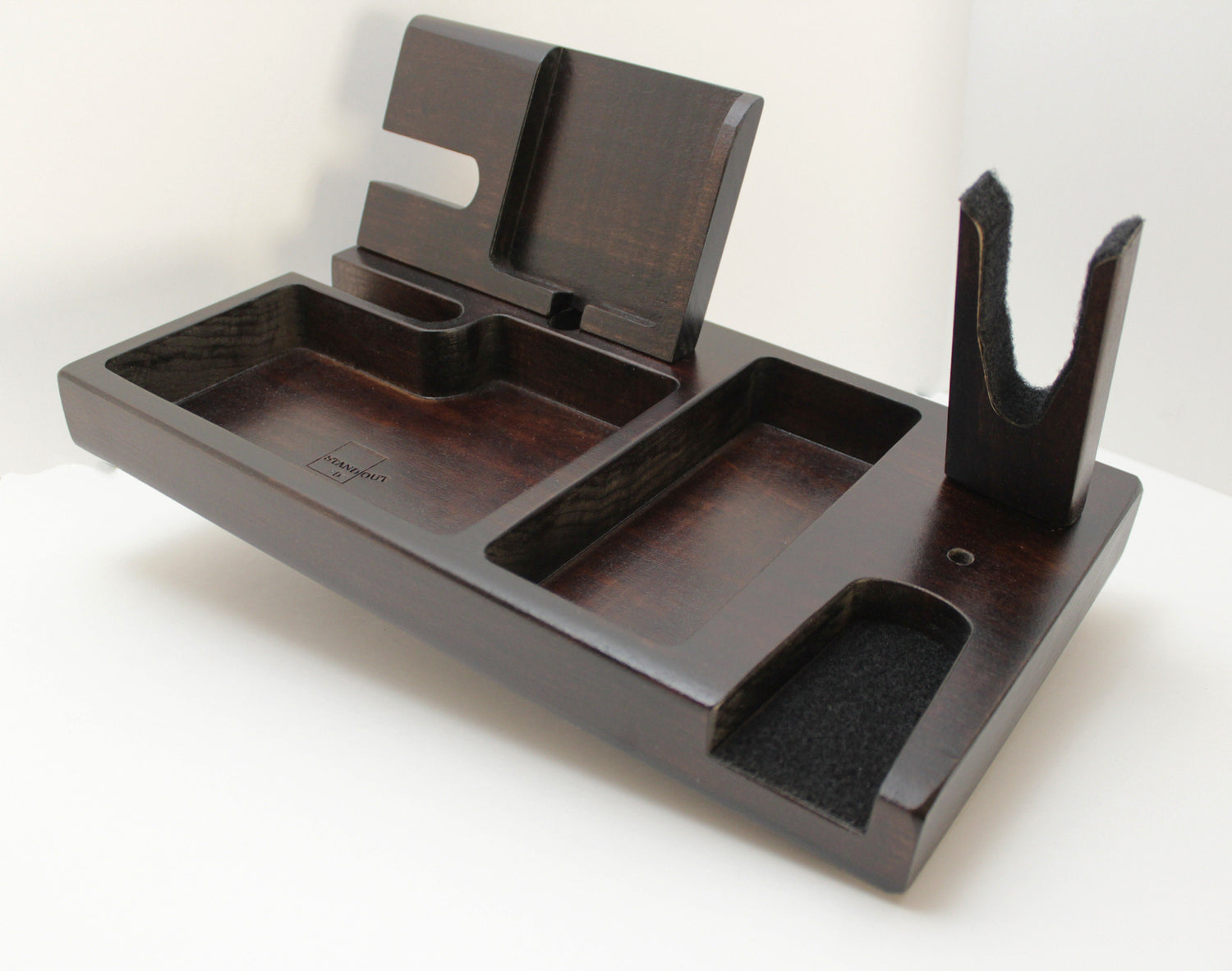 DOCKING STATION - WOODEN Dock Station - Watch Organizer And Charging Station - Tech Gifts For Men - Wooden Gun Stand