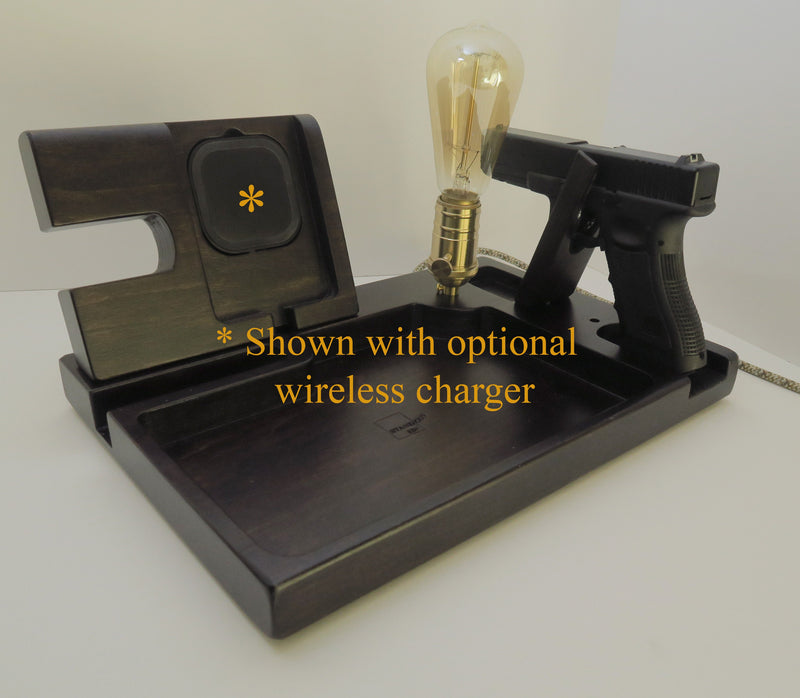 EDC VALET tray Phone Docking Station for gun with lamp, Personalized gift  Standout EDC   