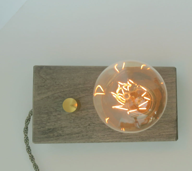 Personalized gift for Christmas, Edison Table Lamp, Wood Block,desk lamp  Standout EDC   