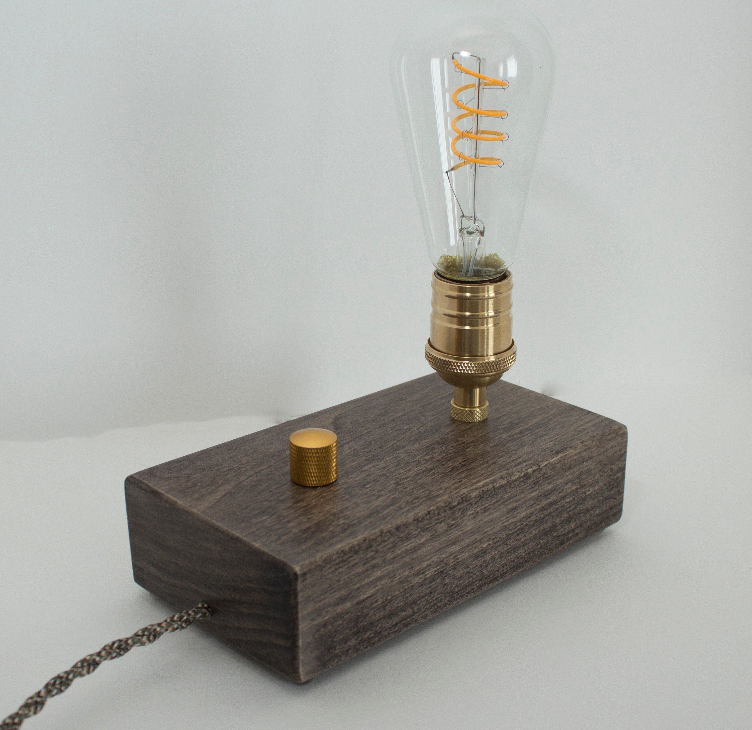 Personalized gift for Christmas, Edison Table Lamp, Wood Block,desk lamp  Standout EDC   