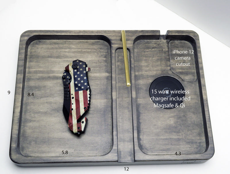 edc dump tray, headphone holder, Personalized gift for men, tech organizer  Standout EDC   