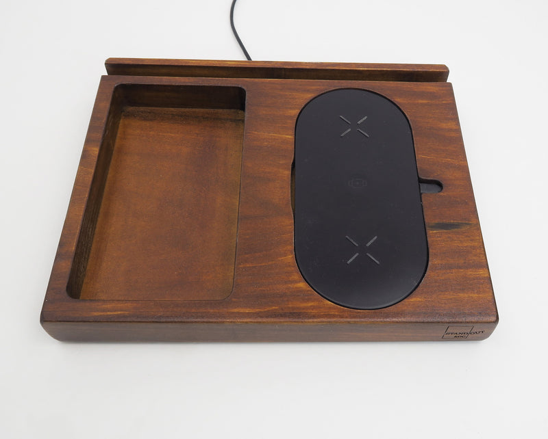 Personalized gift for Christmas, Triple Wireless Charger, Wood Charging  Standout EDC   