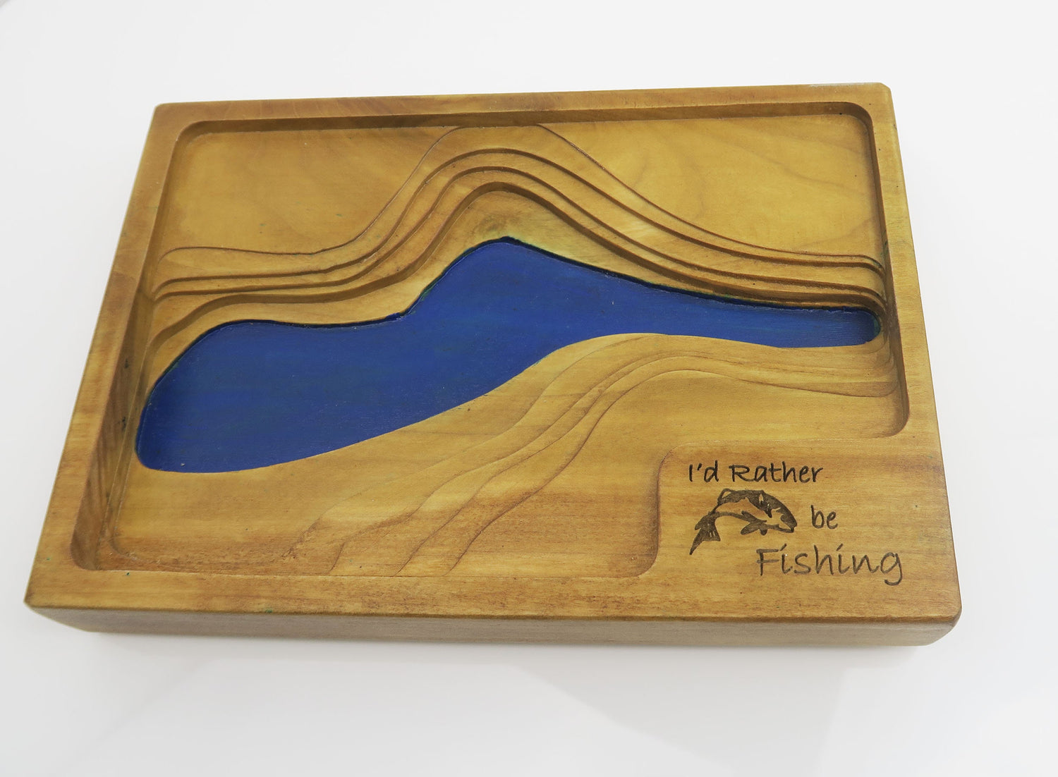 Topographic Wooden Organizer Fishing Gift for Fisherman, fish trophy, Present for fishing lover, Gift For Him, Gift For Her, Fishing present